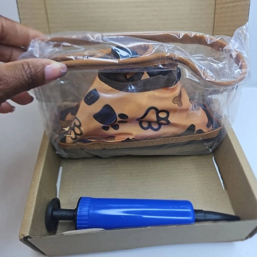 Pet Recovery Collar With Pump with Paw Print Design